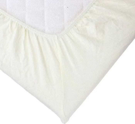 Trois Kilos Sept Baby Sheet Crib Flannel Fitted Ecru Ecru 140x70cm