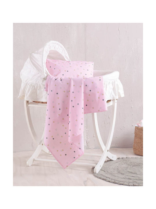 Rythmos Heart Baby Sheet Cradle Cotton Pink 80x110cm