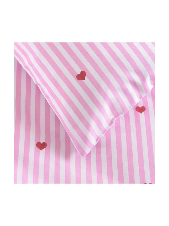 Rythmos Heart Baby Sheet Cradle Cotton Pink 80x110cm