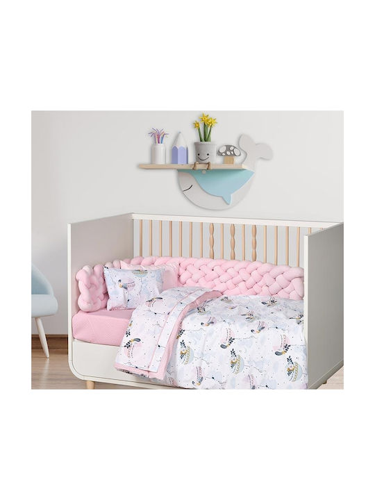 Das Home Σετ Βρεφικά Σεντόνια Κούνιας Βαμβακερά Fun 4915 Light Blue, Mint, Pink 130x170εκ. 3τμχ