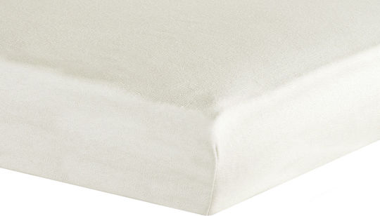 Trois Kilos Sept Baby Sheet Crib Flannel Fitted Ecru Ecru 140x70cm