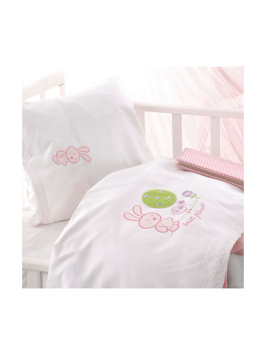 Rythmos Sweet Summer Baby Sheets Set Crib Cotton Pink 100x160cm 3pcs