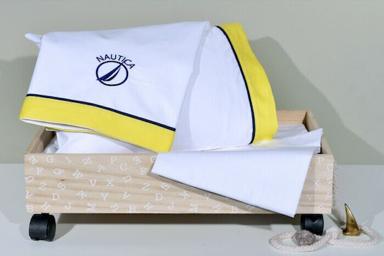 Nautica Baby Sheets Set Cradle Cotton Yellow 75x110cm 3pcs