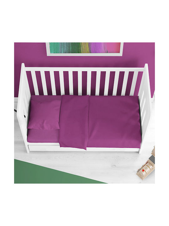 Dimcol Baby Bettlaken Solid Dunkles Magenta 120x160cm