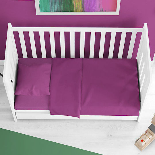 Dimcol Baby Bettlaken Solid Dunkles Magenta 120x160cm