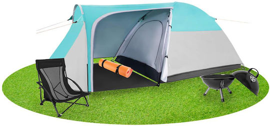 Campingzelt Tunnel Blau für 4 Personen 175x310x130cm