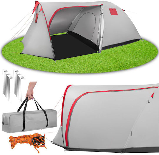 Cort De Camping De Iarnă Tunel Gri Pentru 4 Persoane 350x200x135cm