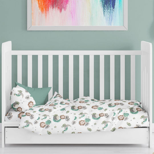 Dimcol Baby Bettlaken Für Wiege Baumwolle Grün Grün 80x110cm