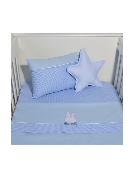 Miffy Baby Sheets Set Crib Cotton Light Blue 110x160cm 2pcs