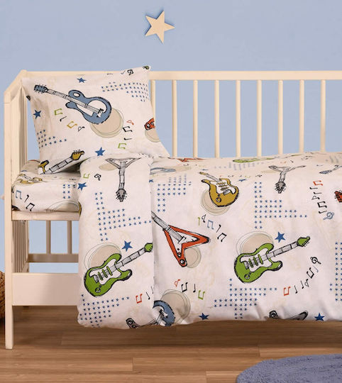 Melinen Baby Sheets Set Crib Flannel Ecru 120x170cm 3pcs