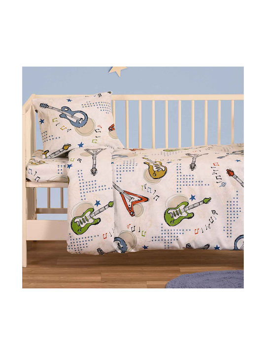 Melinen Baby Sheets Set Crib Flannel Ecru 120x170cm 3pcs