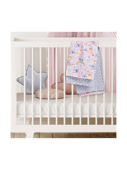 Das Home Koalla Hug Комплект Бебешки Чаршафи За Количка Памучни Сив 70x120бр 2бр