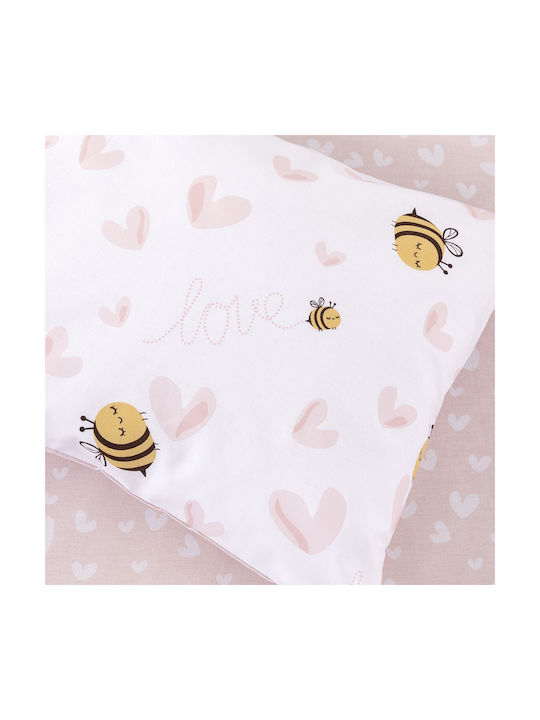 Kocoon Set Baby Bettlaken Für Krippe Baumwolle Rosa 120x160cm 3Stück