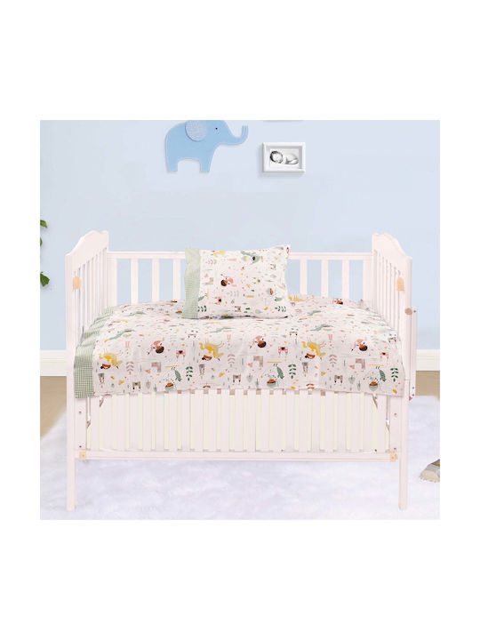 Beauty Home Art 5175 Baby Sheets Set Crib Cotton Satin Fitted Multicolored 70x140cm