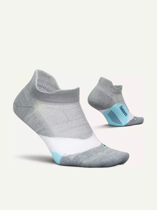 Feetures Elite Light Cushion Running Socks Gray