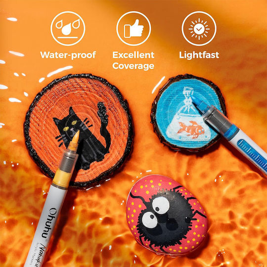 Ohuhu Nahuku Single Fine 24 Drawing Markers Vibrant Colors