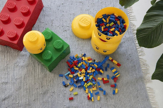 LEGO Children's Storage Box made of Plastic Head Yellow 16x16x18cm 1pcs