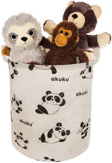 Akuku Kinder Aufbewahrungskorb Faltbar aus Stoff Beige 37x37x43cm 1Stück