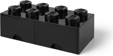 LEGO Children's Storage Box made of Plastic 8 Knobs Black 50x25x17cm 1pcs