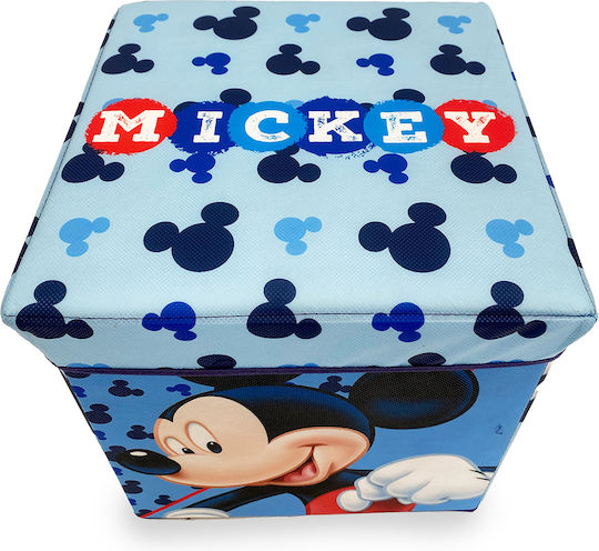 Disney Kinderhocker mit Stauraum aus Stoff Mickey Hellblau 30x30x30cm 1Stück