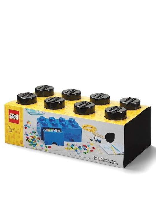 LEGO Παιδικό Κουτί Αποθήκευσης από Πλαστικό 8 Knobs Μαύρο 50x25x17cm
