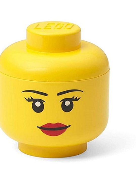 LEGO Παιδικό Κουτί Αποθήκευσης από Πλαστικό Head Κίτρινο 10x10x11cm