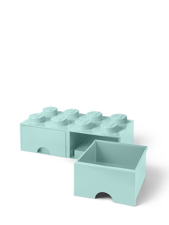 LEGO Children's Storage Box made of Plastic 8 Knobs Turquoise 50x25x17cm 1pcs