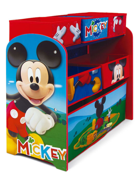 Toy Storage System made of Wood Mickey Mouse Light Blue 66.5x30x67cm 7pcs
