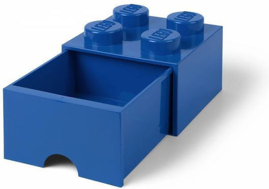 LEGO Children's Storage Box made of Plastic 4 Knobs Blue 25x25x18cm 1pcs