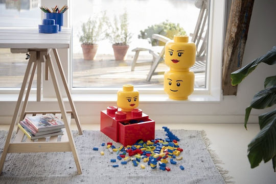 LEGO Kinder Aufbewahrungsbox aus Kunststoff Head Gelb 16x16x18cm 1Stück