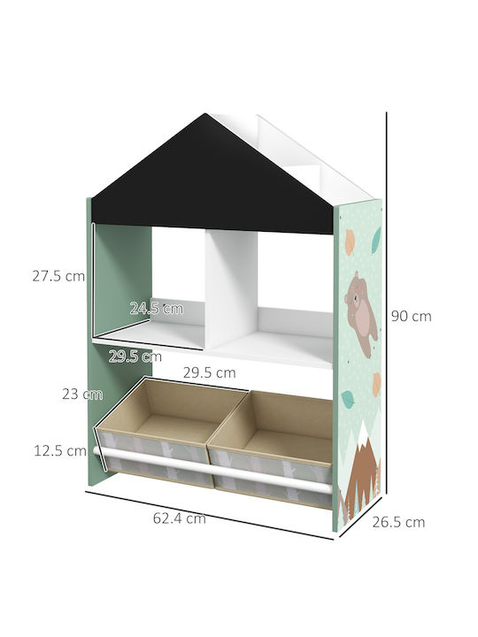 Zonekiz Children's Storage Box made of Wood Green 1pcs