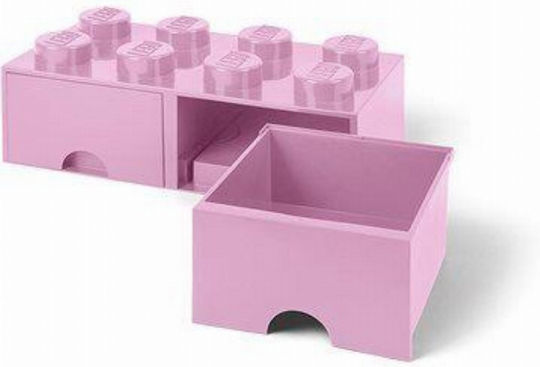 LEGO Kinder Aufbewahrungsbox aus Kunststoff 8 Knobs Rosa 50x25x17cm 1Stück