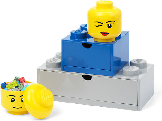 LEGO Children's Storage Box made of Plastic Head Yellow 10x10x11cm 1pcs