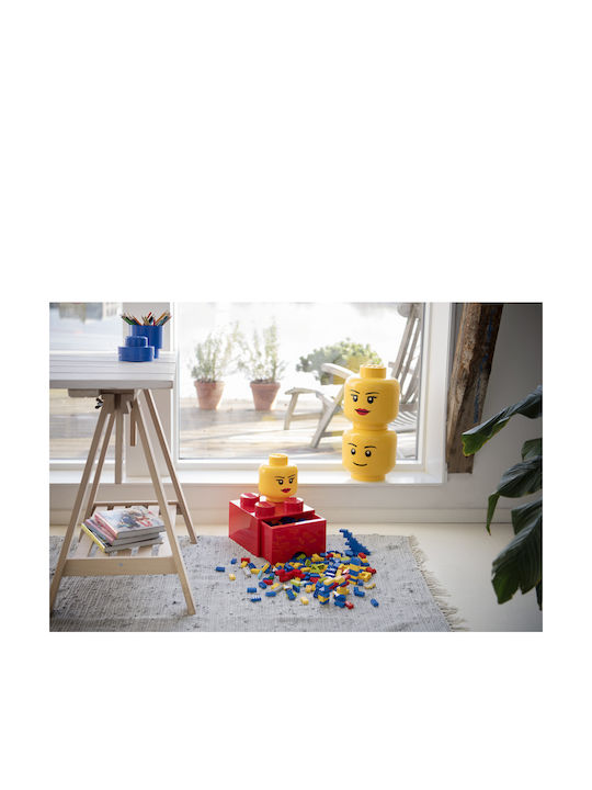 LEGO Παιδικό Κουτί Αποθήκευσης από Πλαστικό Head Κίτρινο 24x24x27cm