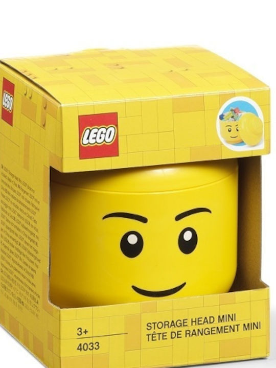 LEGO Παιδικό Κουτί Αποθήκευσης από Πλαστικό Head Κίτρινο 10x10x11cm
