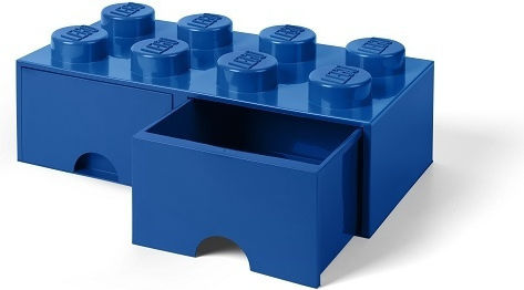 LEGO Children's Storage Box made of Plastic Brick Blue 50x25x18cm 1pcs