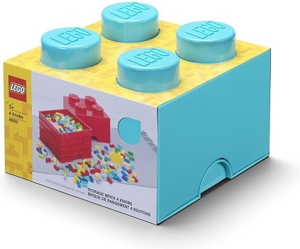 LEGO Детска кутия за съхранение от пластмаса 4-Stud Тюркоазен 25x25x18см 1бр