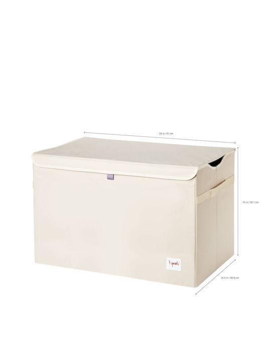3 Sprouts Children's Folding Storage Box made of Fabric Bear Black 61x37x38cm 1pcs