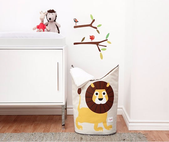 3 Sprouts Children's Laundry Basket made of Fabric Goat Gray 50x29x57cm 1pcs