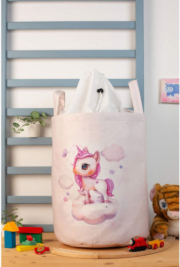 Dimcol Kinder Aufbewahrungskorb aus Stoff Rosa 45x30x50cm 1Stück