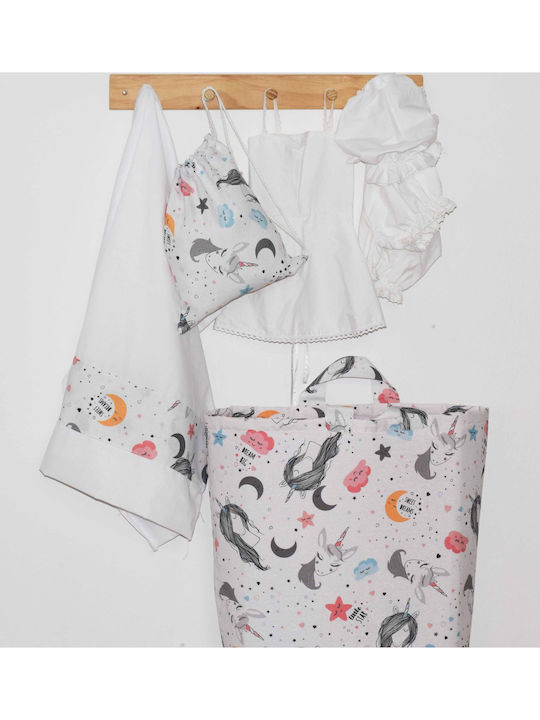 Decocraft Children's Folding Storage Bag made of Fabric Unicorn Pink 50x20x55cm 1pcs