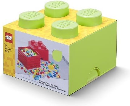 LEGO Детска кутия за съхранение от пластмаса 4-Stud Зелен 25x25x18см 1бр
