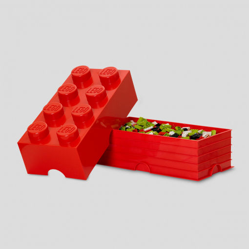 LEGO Kinder Aufbewahrungsbox aus Kunststoff 8-Stud Rot 10x20x7.5cm 1Stück