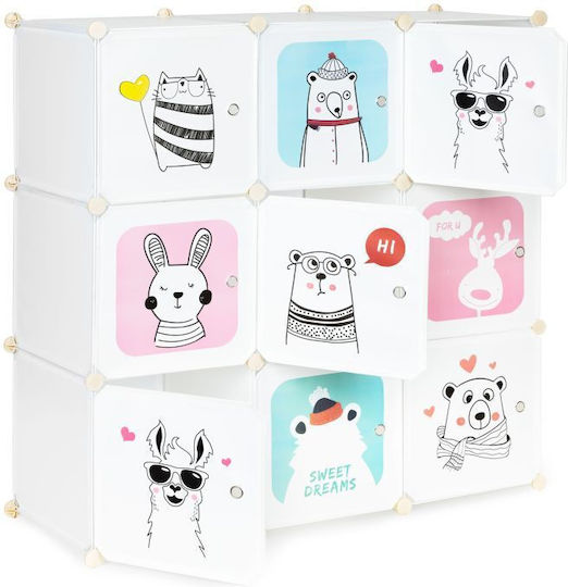 Ecotoys Παιδική Ντουλάπα 9 Θέσεων Ζωάκια