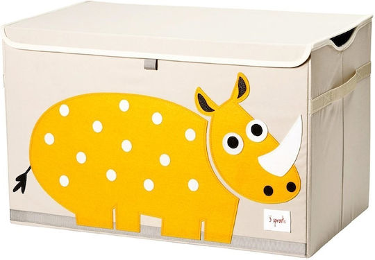 3 Sprouts Children's Folding Storage Box made of Fabric Rhino Yellow 61x37x38cm 1pcs