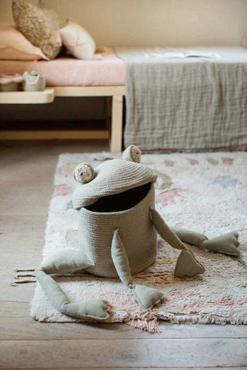 Lorena Canals Kinder Aufbewahrungskorb aus Stoff Fred the Frog Grün 23x35cm 1Stück