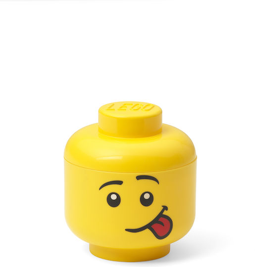 LEGO Детска кутия за съхранение от пластмаса Head Жълт 10x10x11см 1бр