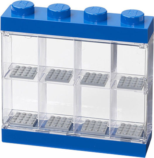 LEGO Kinder Aufbewahrungsbox aus Kunststoff Display Case 8 Mini Figures Blau 19.1x18.4x18.4cm 1Stück