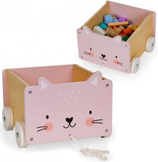Ecotoys Kinder Aufbewahrungsbox aus Holz Eco Rosa 24x26x6cm 1Stück