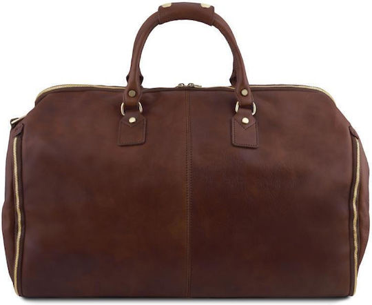 Tuscany Leather Antigua Σακ Βουαγιάζ Καφέ Σκούρο από Δέρμα